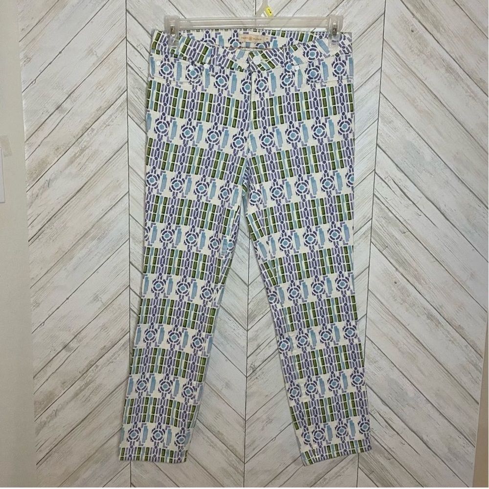 Tory Burch patterned skinny jeans